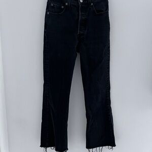 Levi’s RIBCAGE BOOT
 Black Frayed Hem Jeans size 24